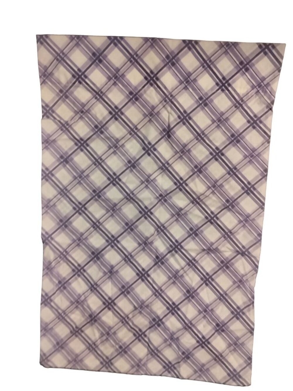 Queen Pillowcase Lavender Purple Plaid Sears Roebuck 30 x 20 USA